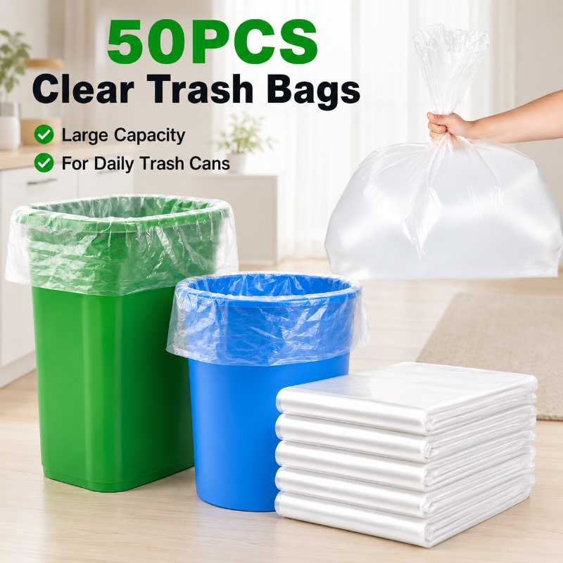 50PCS Clear Trash Bags Large C - Commercial Kitchen Bin review and price